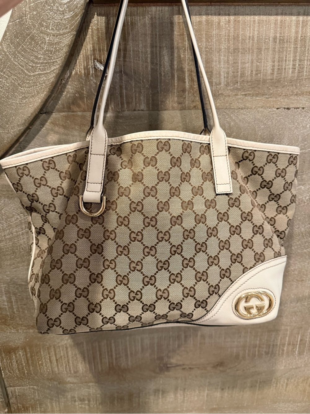 Gucci Britt Tote Canvas Authentic